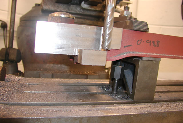Cutting the bottom face of the front boiler support