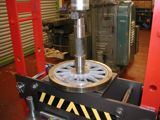 Pressing shaft in